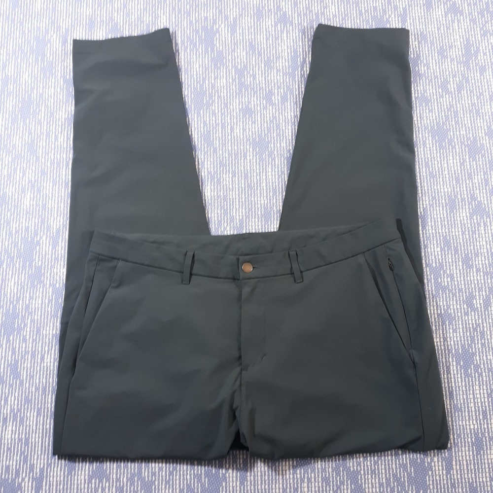 Lululemon Pants Mens 38 x 31 Flat Front Tapered Leg Dark Gray Chino